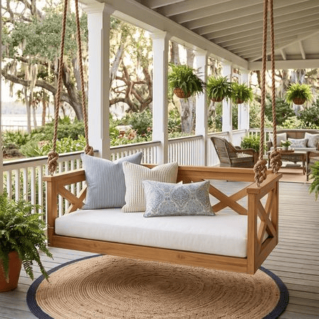 Atlantic Swing Co. The Seabrook Daybed Swing in Cedar