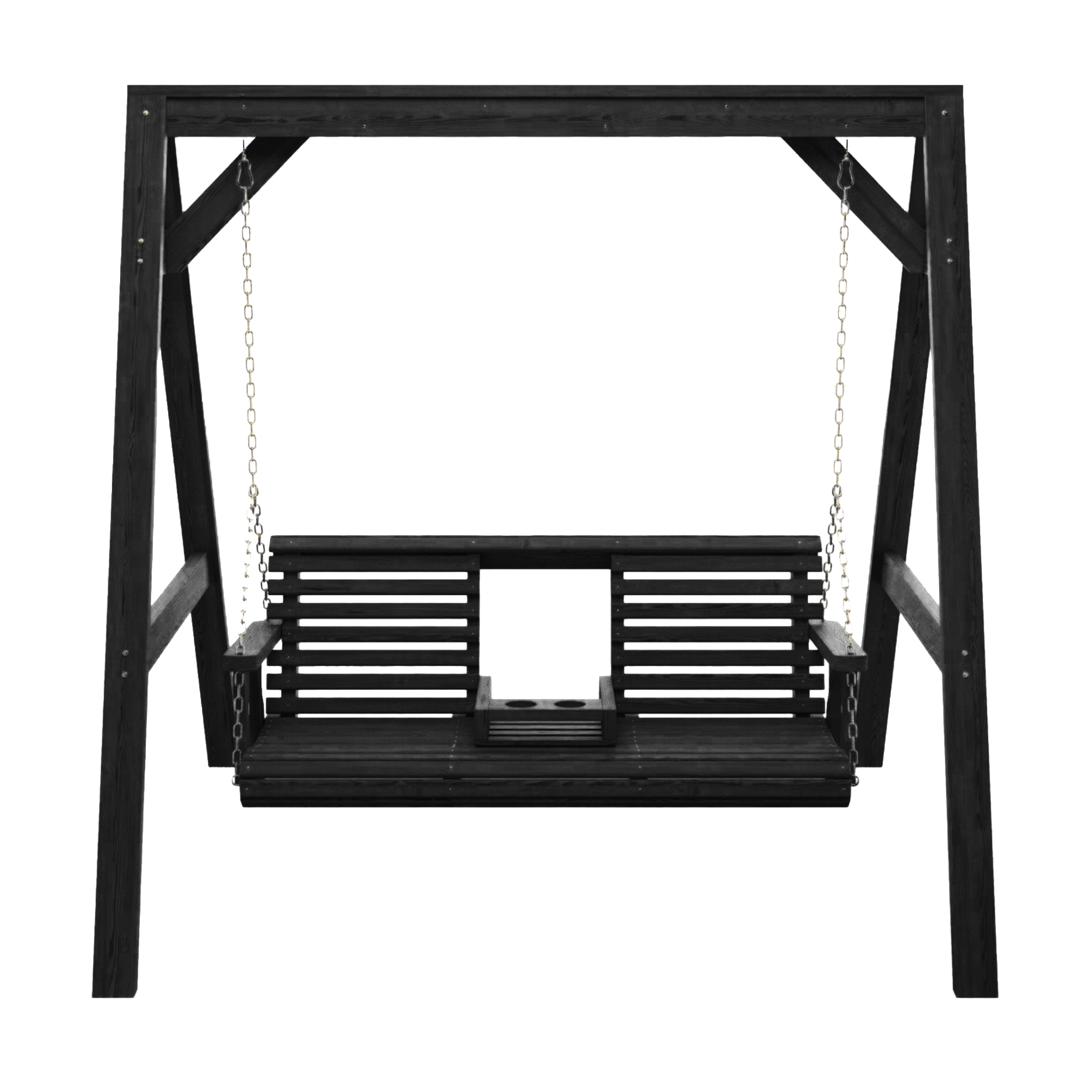 Amish Casual Console Porch Swing with A-Frame Stand