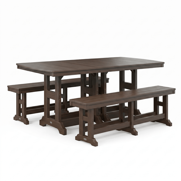 Berlin Gardens Classic Rectangular Poly Table & Bench Dining Set