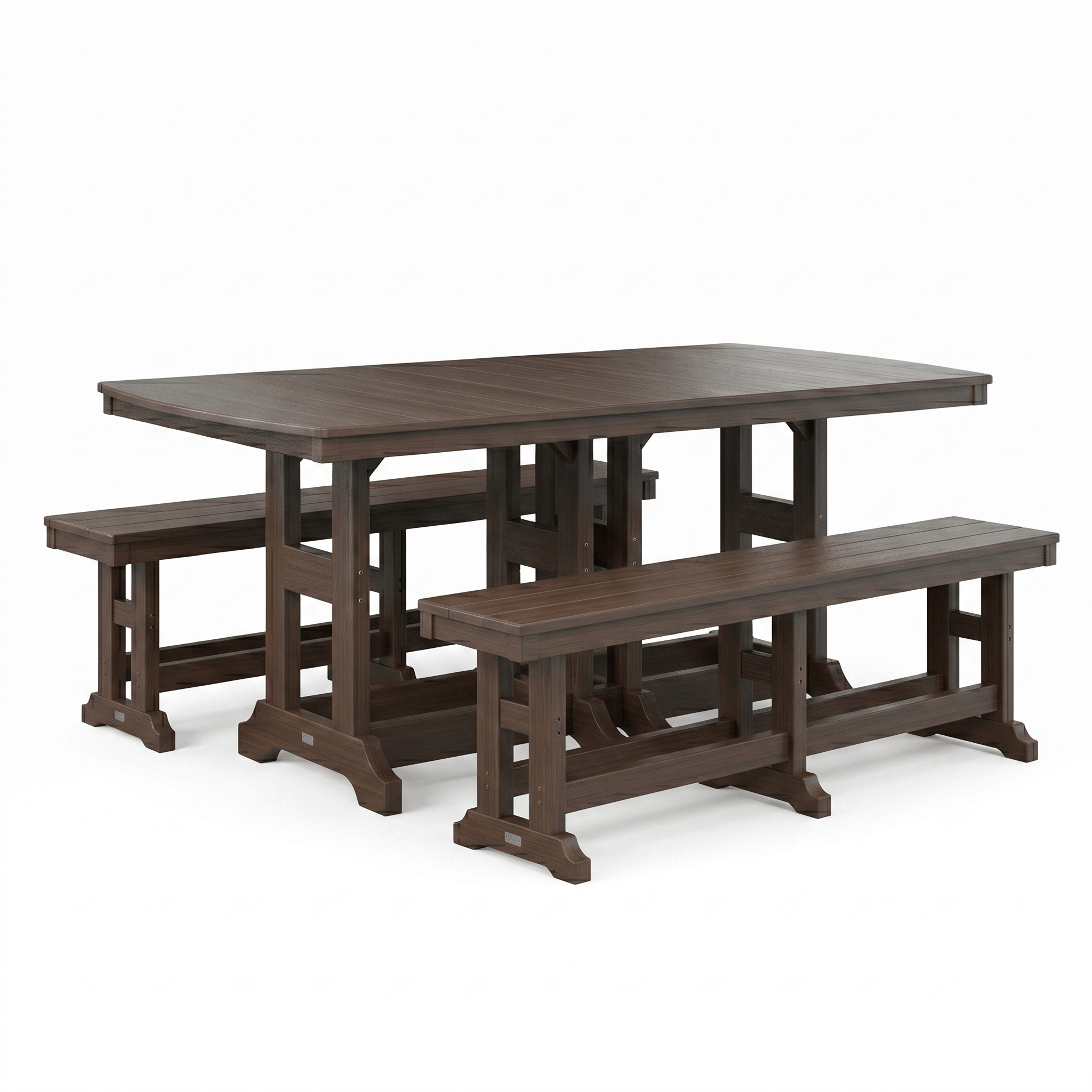 Berlin Gardens Classic Rectangular Poly Table & Bench Dining Set