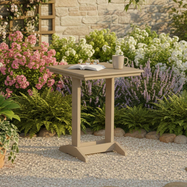 Keystone Amish Co. Poly Composite Square Balcony/Counter Height Side Table