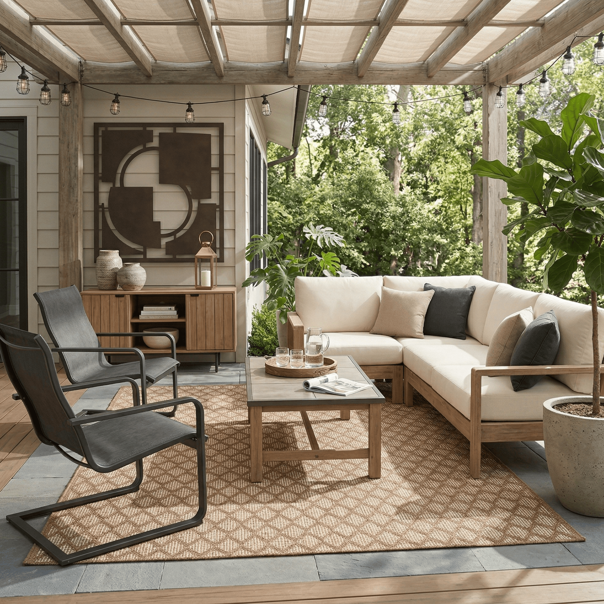 East Green Jovis Checkered Outdoor Area Rug