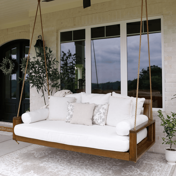 Amish Casual Malvern Porch Swing Bed, 4 Ft Oak with Clearcoat