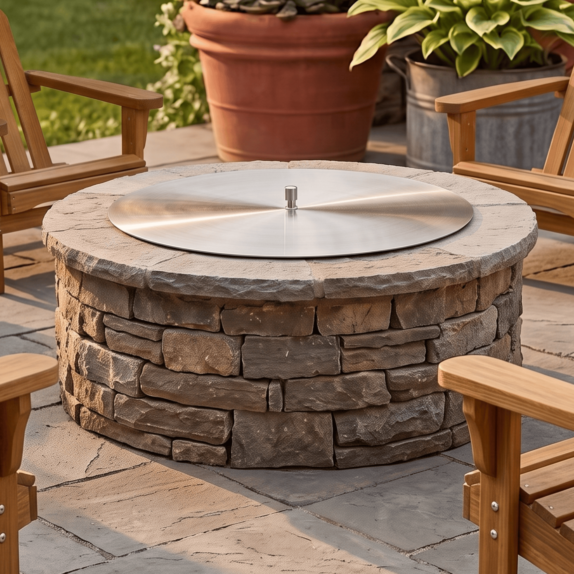 Berlin Gardens Outdoor 21" Round Stainless Steel Burner Cover