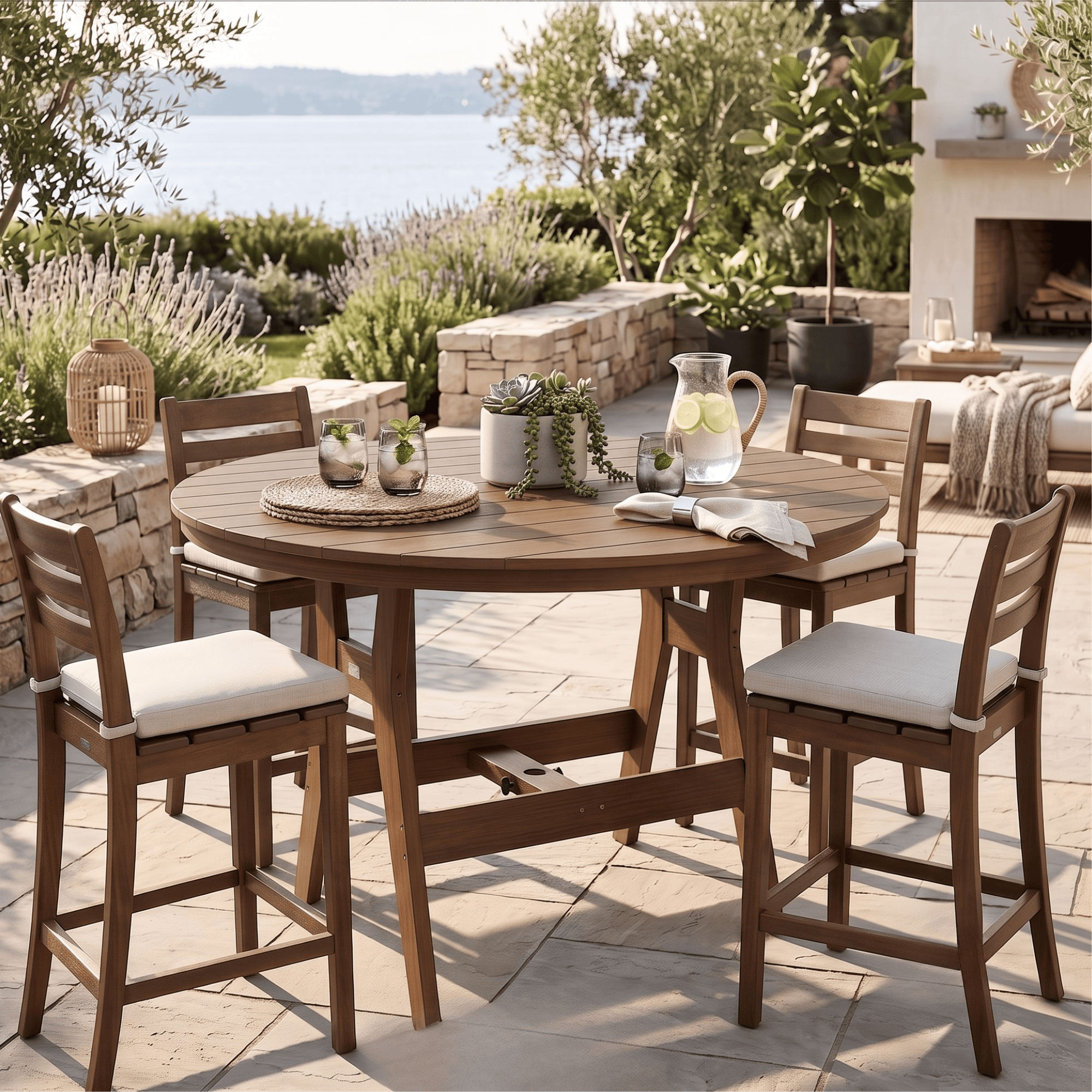Berlin Gardens Outdoor Round Poly Bar Table