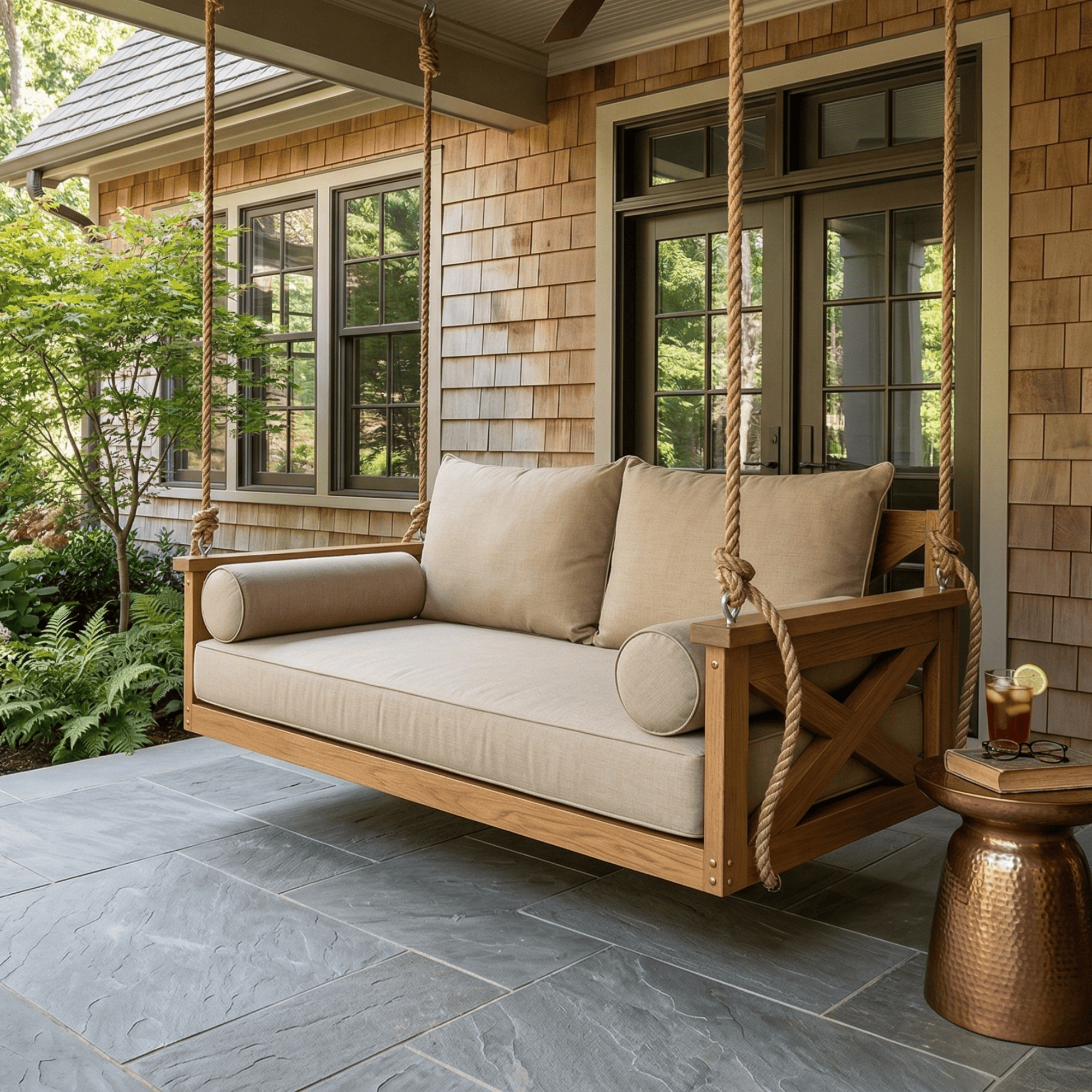Atlantic Swing Co. The Simon Teak Daybed Swing