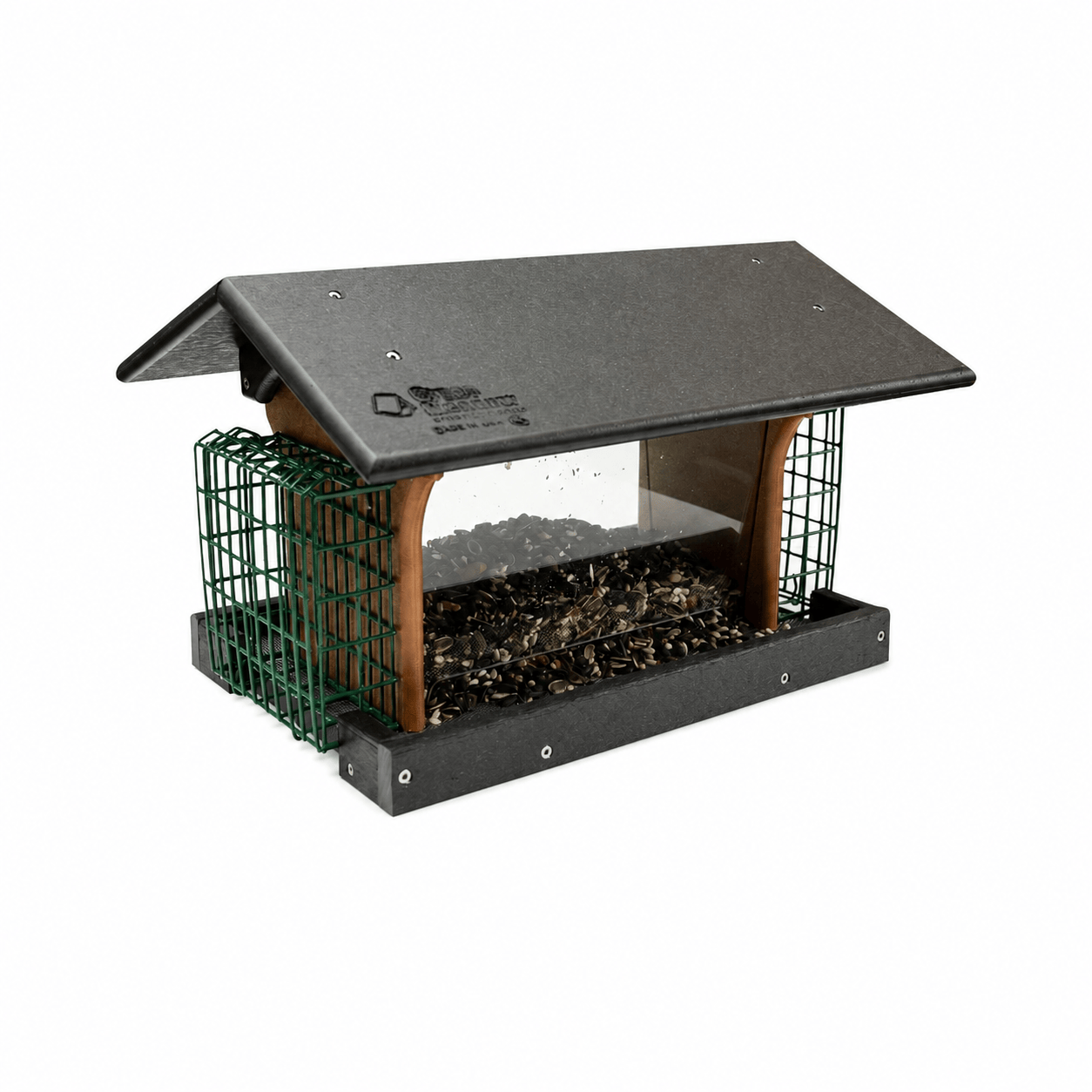 Stratton Field Poly Lumber Hanging or Post-Mount Deluxe Bird Feeder with Screen Floor