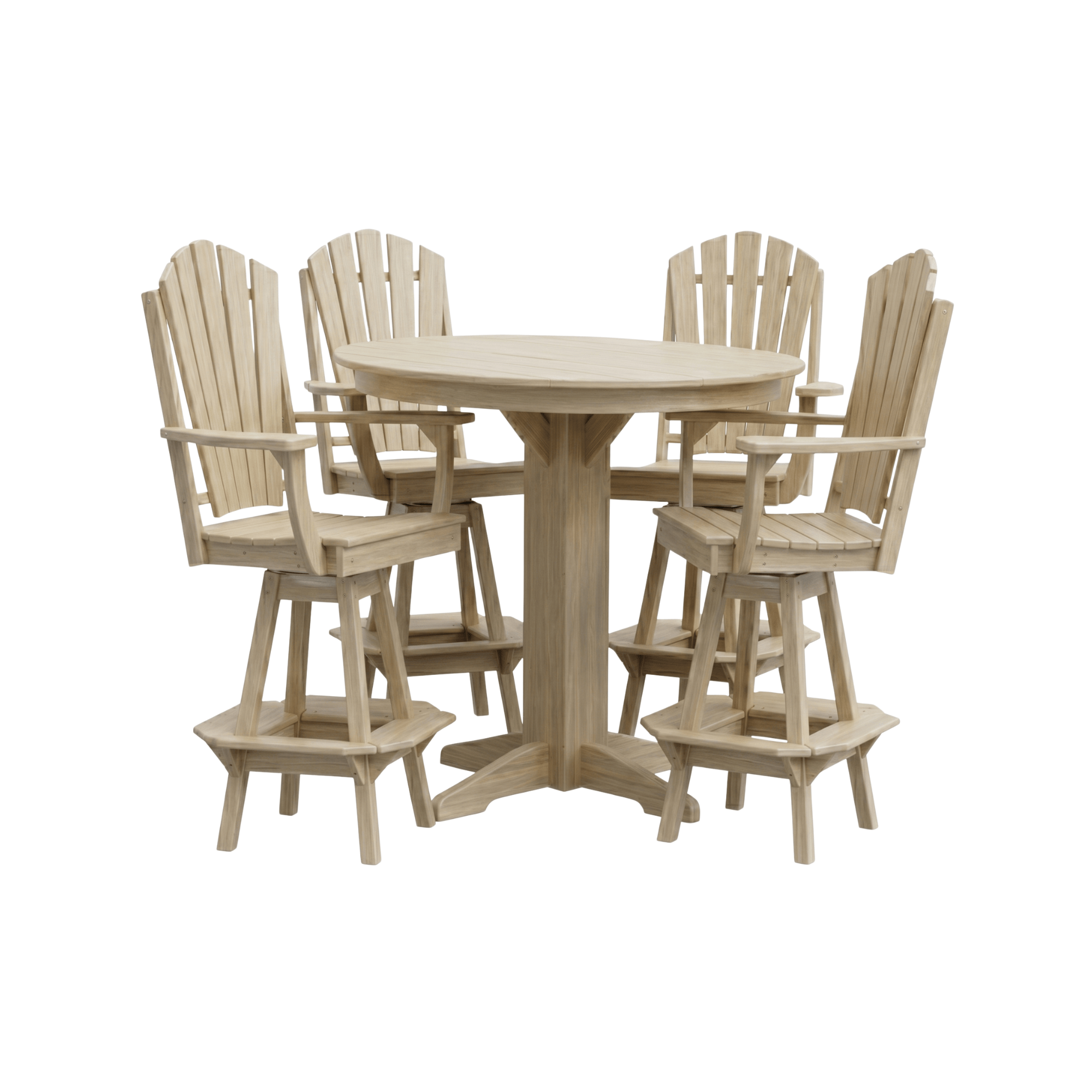 Keystone Amish Co. Sunburst 5-Piece Poly Bar Dining Set with Round Table