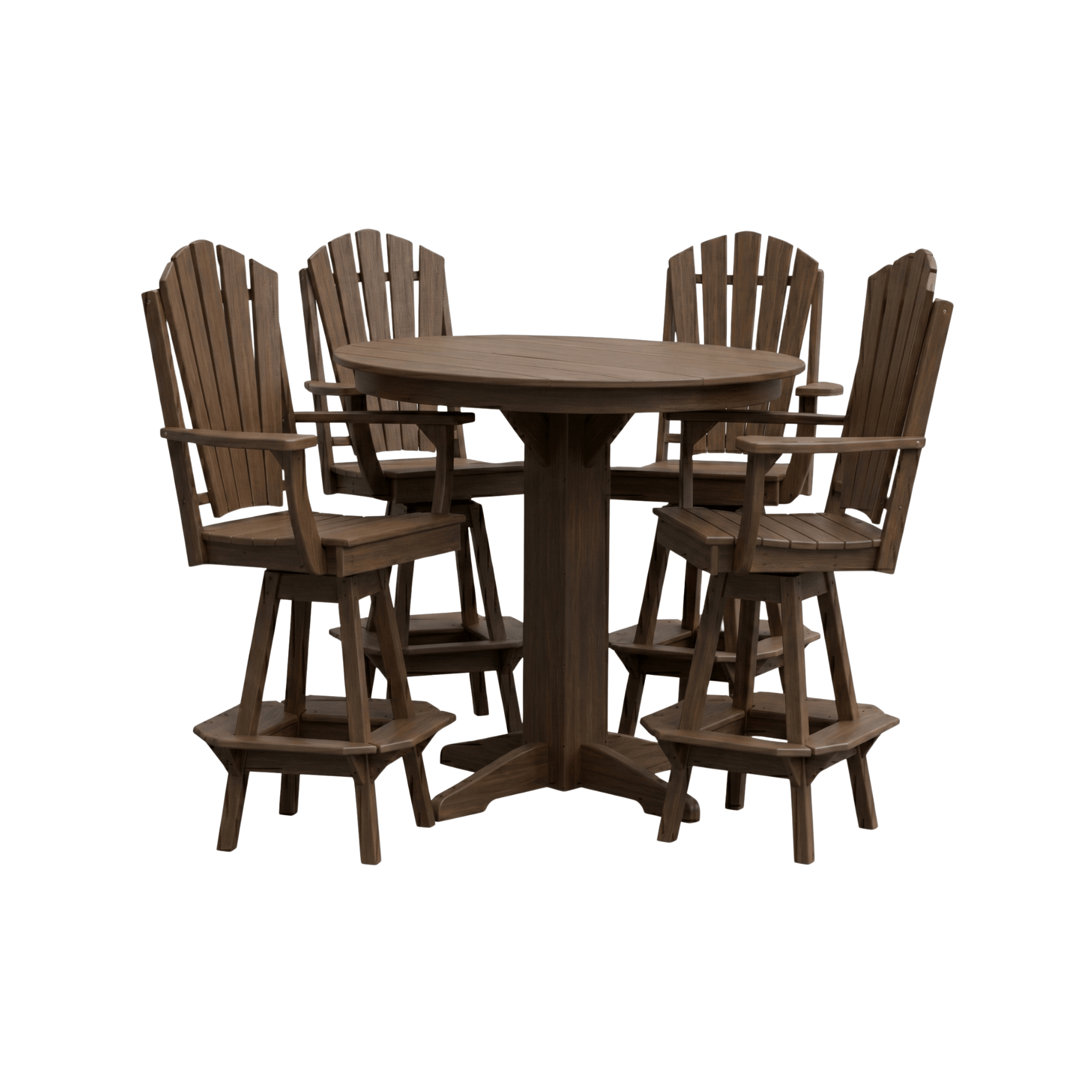 Keystone Amish Co. Sunburst 5-Piece Poly Bar Dining Set with Round Table