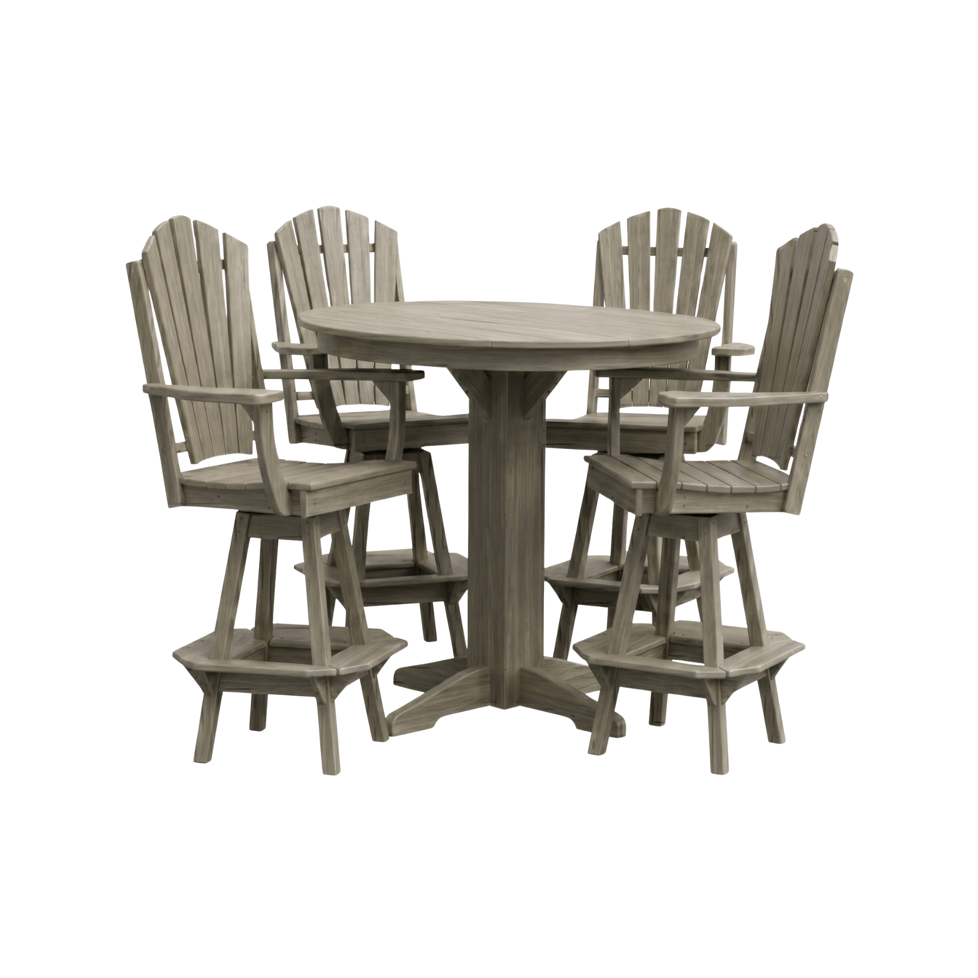Keystone Amish Co. Sunburst 5-Piece Poly Bar Dining Set with Round Table