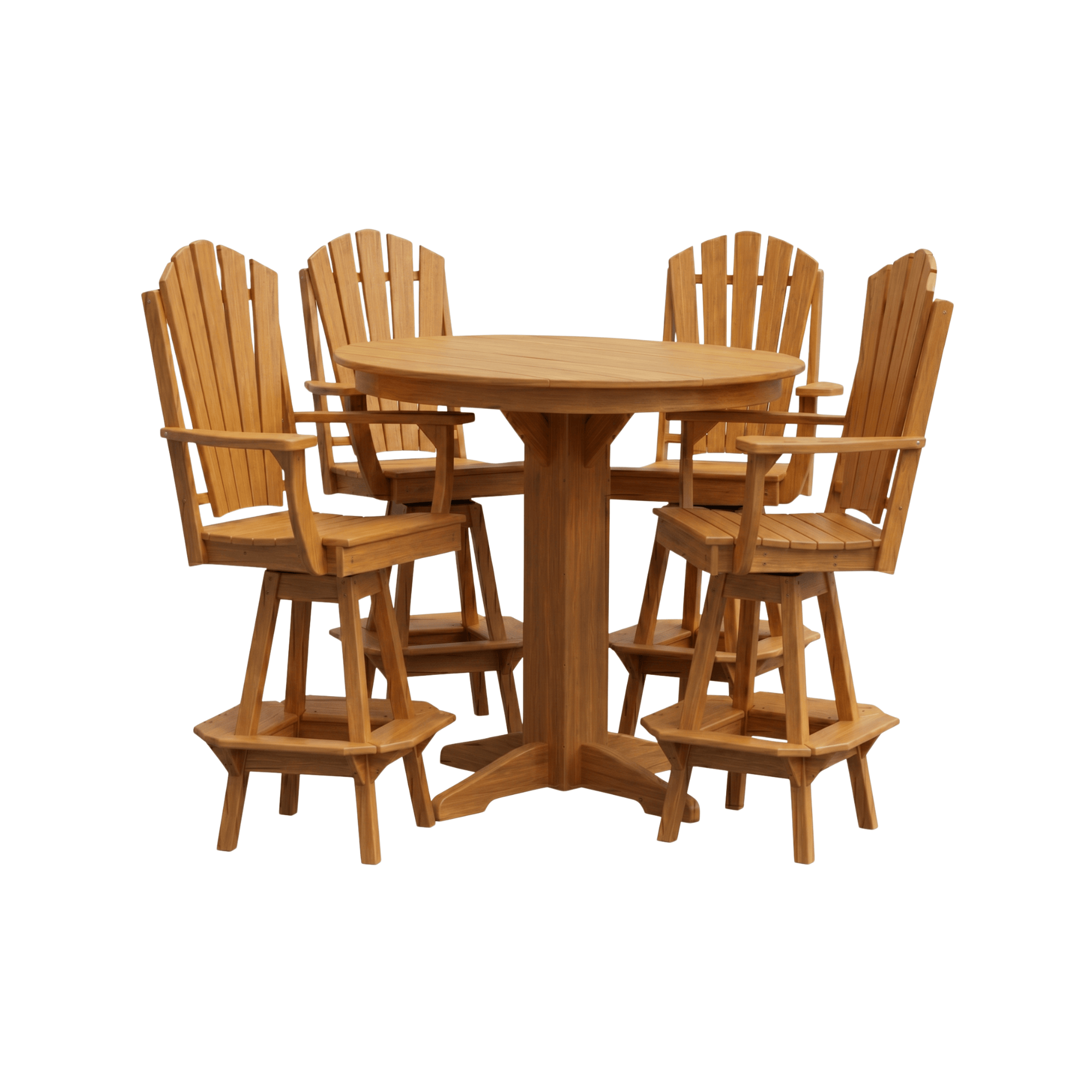 Keystone Amish Co. Sunburst 5-Piece Poly Bar Dining Set with Round Table