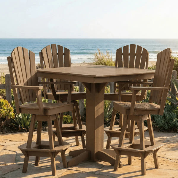 Keystone Amish Co. Sunburst 5-Piece Poly Bar-Height Dining Set
