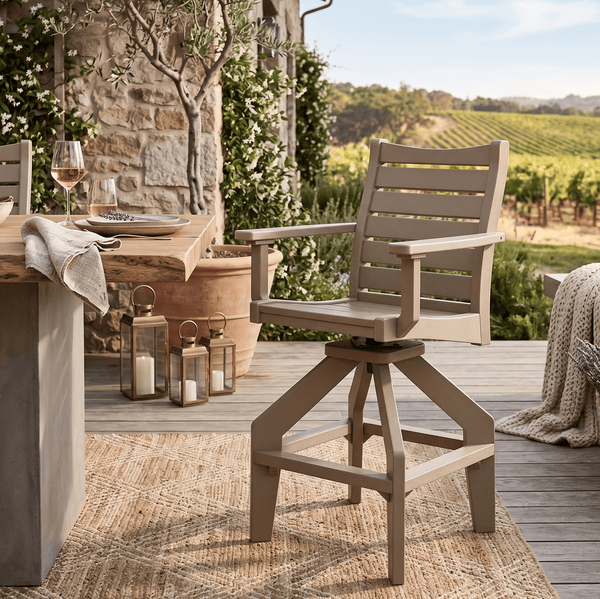 Berlin Gardens Bristol Outdoor Poly Lumber Swivel Bar Chair