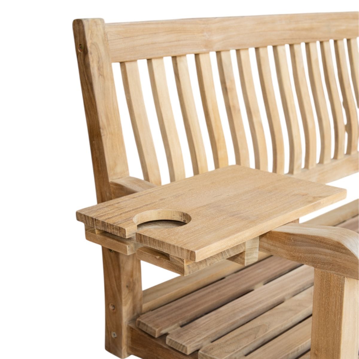 East Green Teak Tray with Cupholder