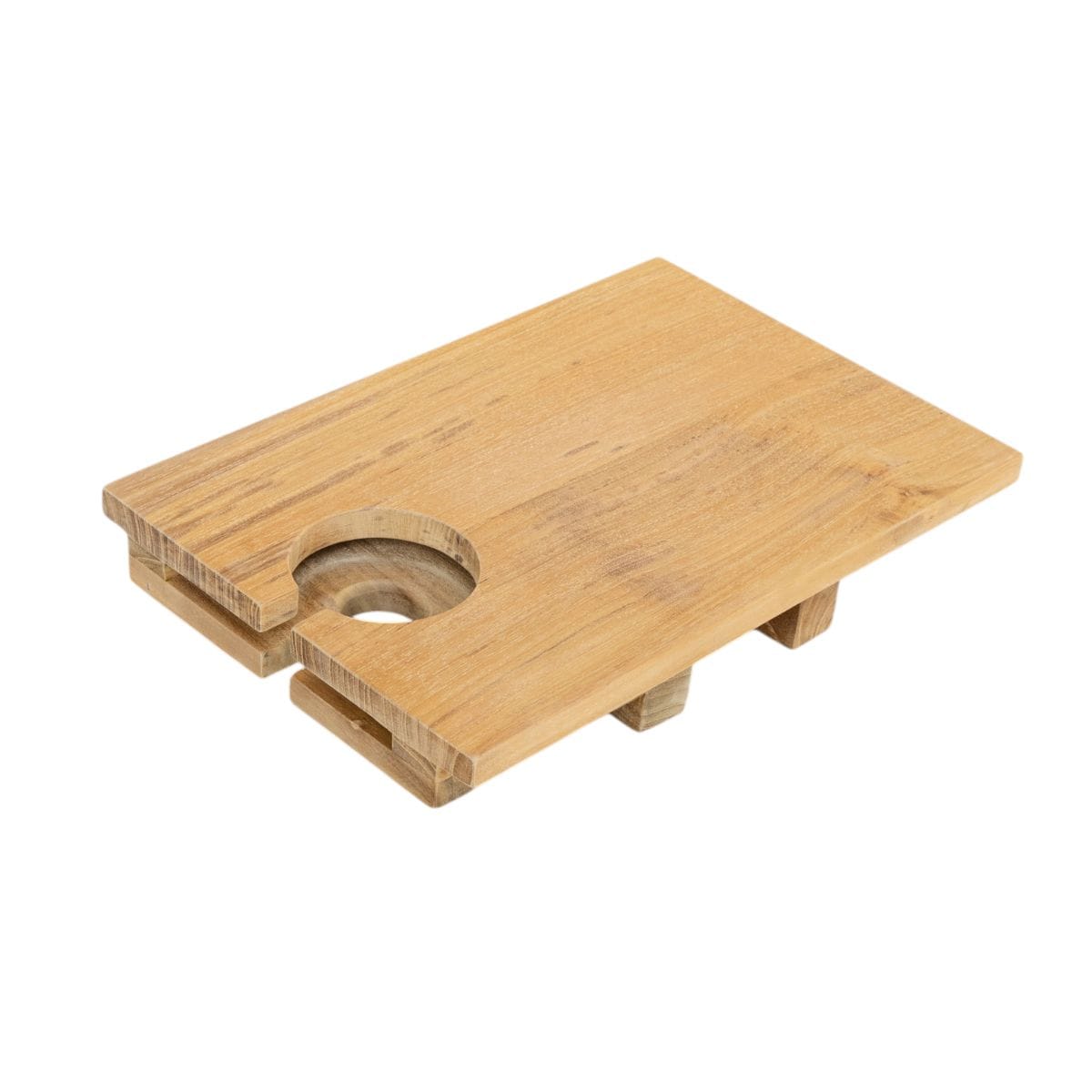 East Green Teak Tray with Cupholder