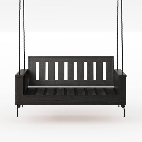 Amish Casual Rockford Daybed Swing Package with Included Cushions, Sofa, Tricorn Black Paint