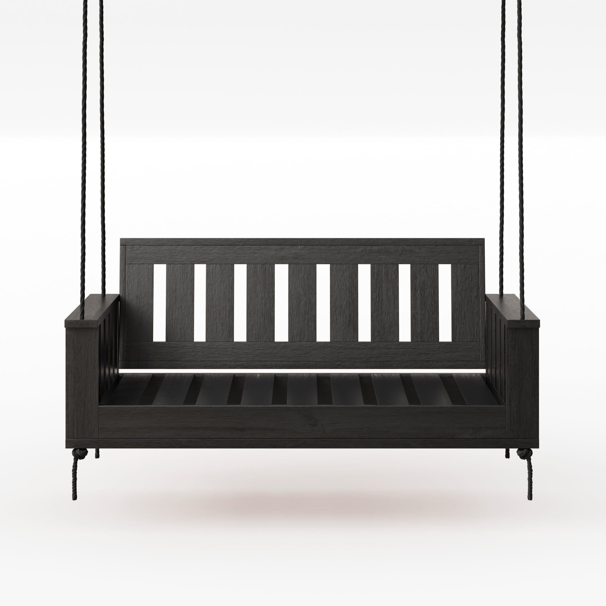 Amish Casual Rockford Daybed Swing Package with Included Cushions, Sofa, Tricorn Black Paint