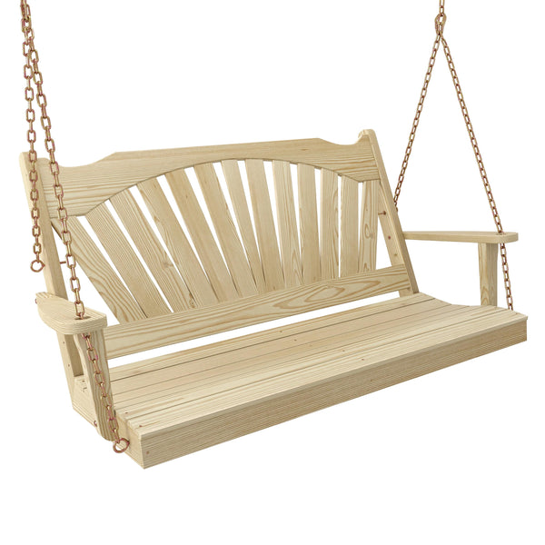 Keystone Amish Co. Sunburst Porch Swing, 4 Foot, Unfinished
