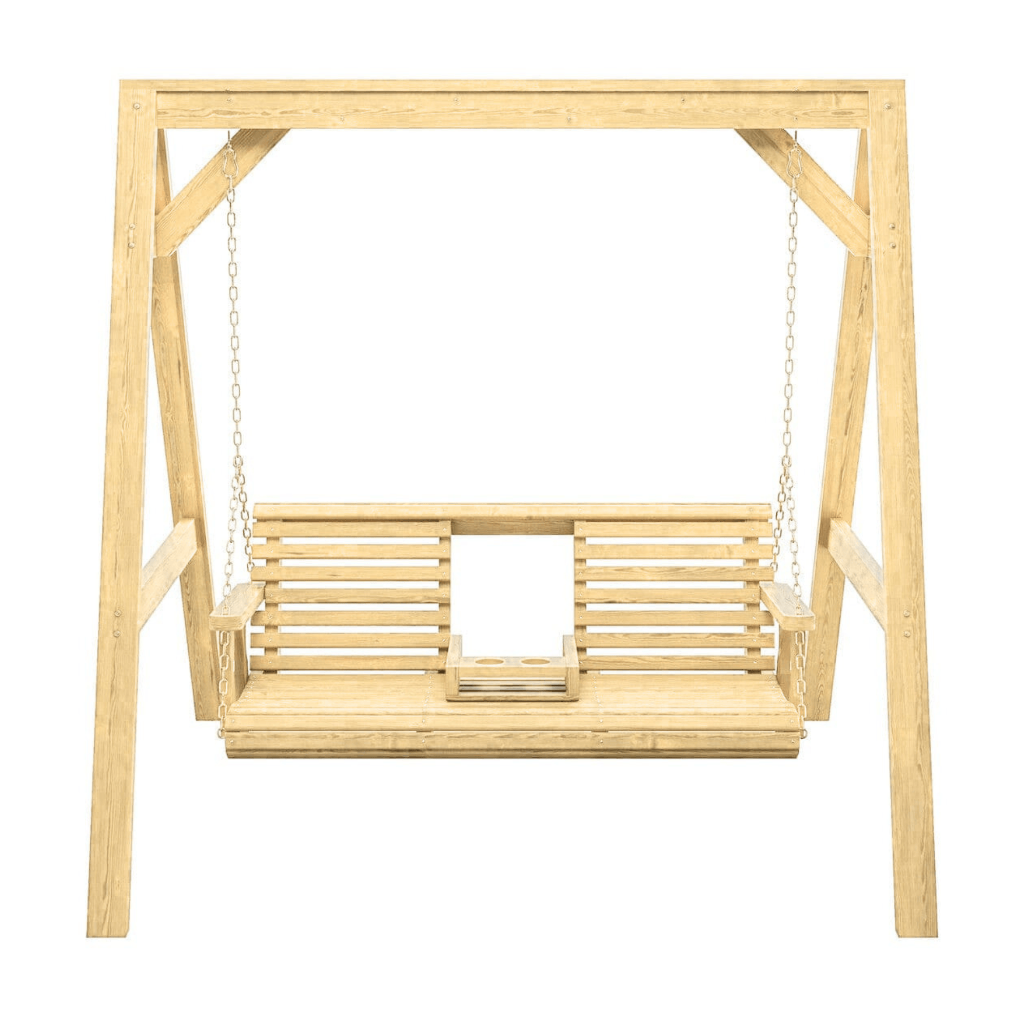 Amish Casual Console Porch Swing with A-Frame Stand