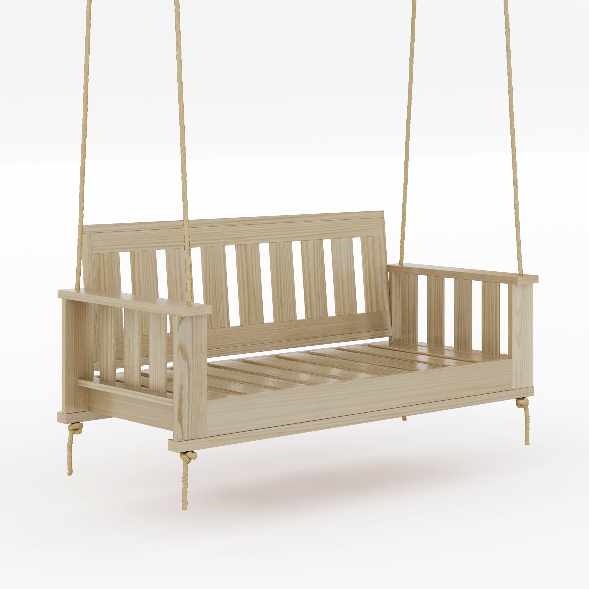 Amish Casual Rockford Daybed Swing Package with Included Cushions, Sofa, Unfinished with Clearcoat