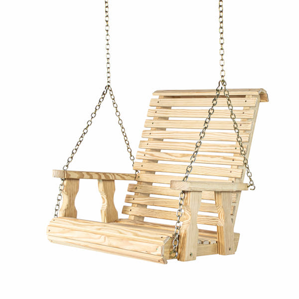 Amish Casual Roll Back Outdoor Wood Swing Chair