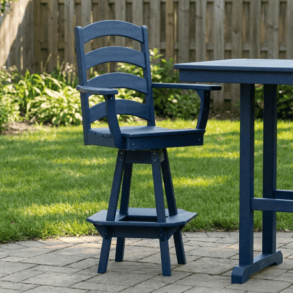 Keystone Amish Co. Josie Poly Composite Swivel Bar Chair in Black