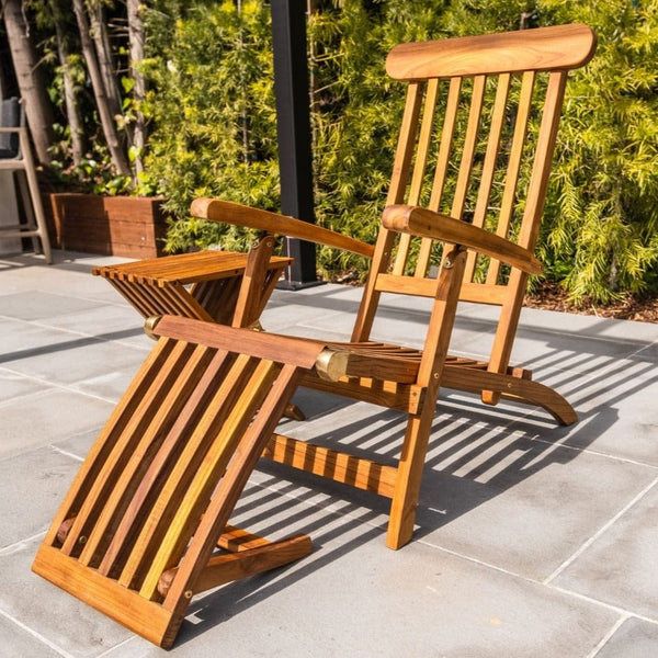 Telluride Teak Outdoor Sun Lounger Steamer