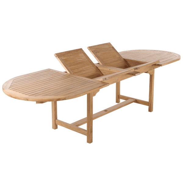 Adjustable 6-8 Person Natural Teak Outdoor Dining Table – 79″-118″