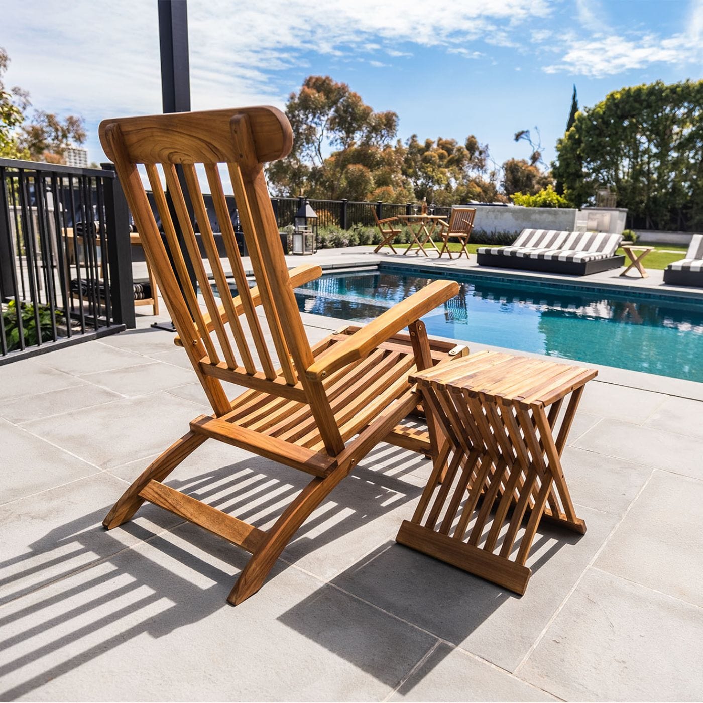 Telluride Teak Outdoor Sun Lounger Steamer
