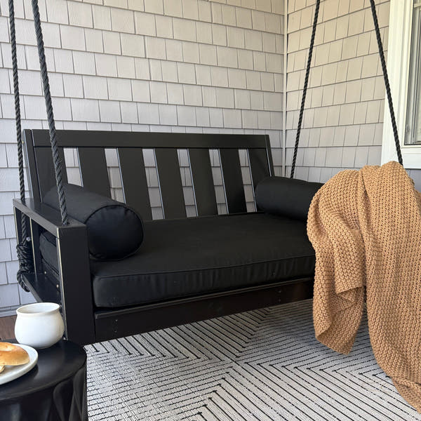 Amish Casual 4 Foot Uptown Porch Swing Bed in Tricorn Black Paint