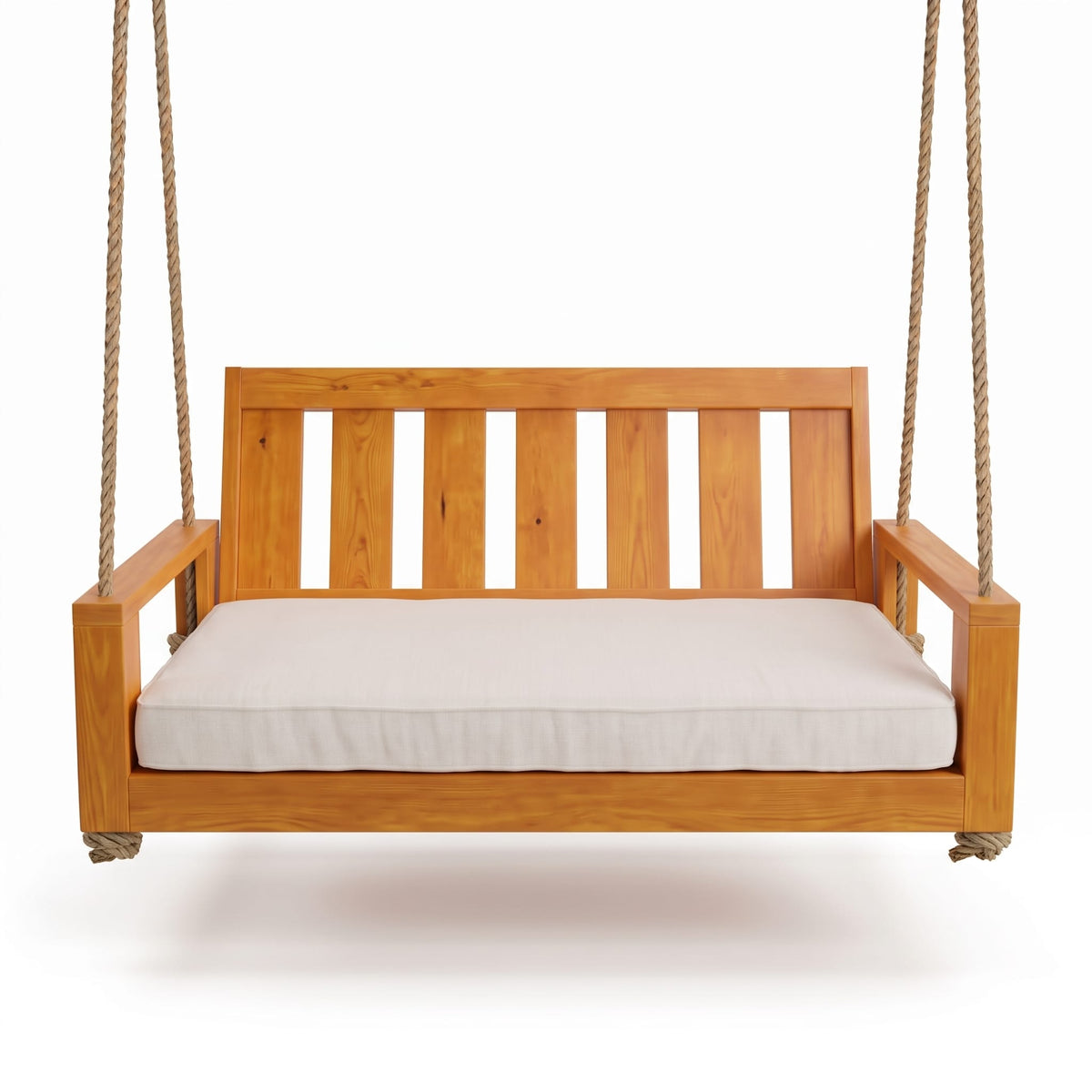 Amish Casual 4 Foot Uptown Porch Swing Bed in Clearcoat Cedar Stain