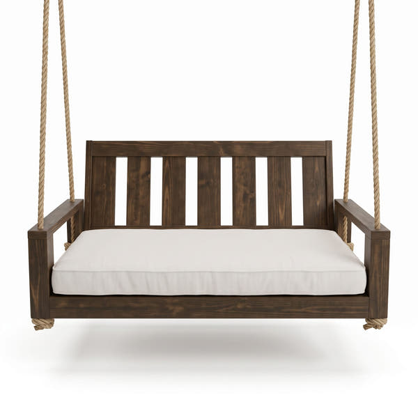 Amish Casual Twin Uptown Porch Swing Bed in Clearcoat Dark Walnut