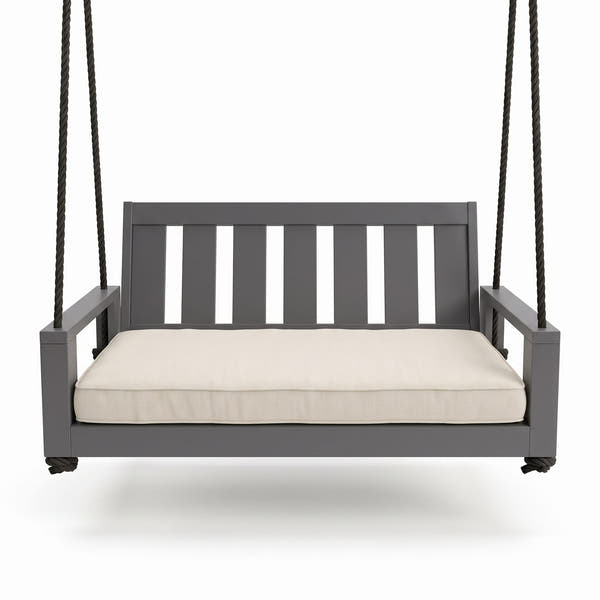 Amish Casual Twin Uptown Porch Swing Bed in Dovetail Grey Paint