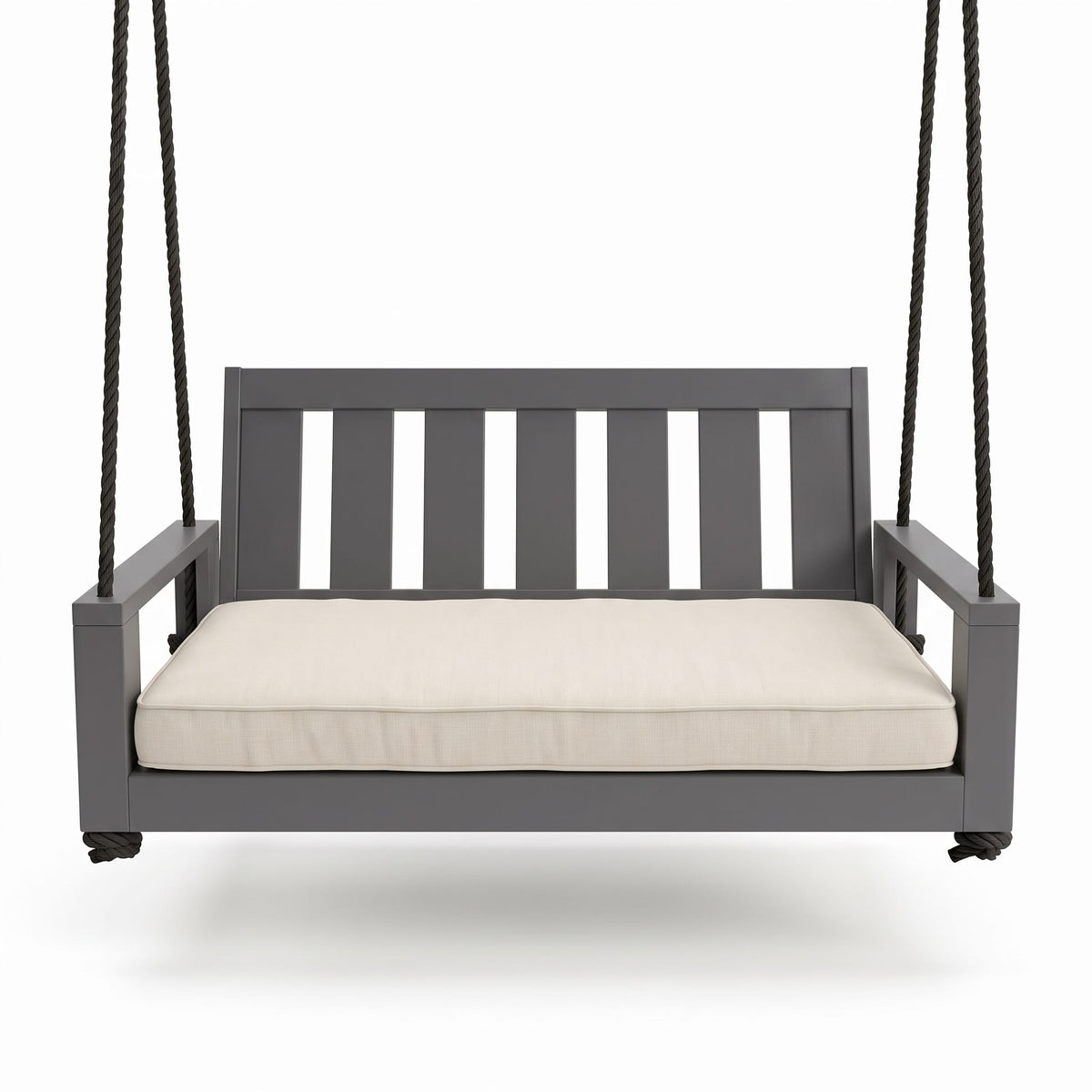 Amish Casual 5 Foot Uptown Porch Swing Bed in Dovetail Grey Paint