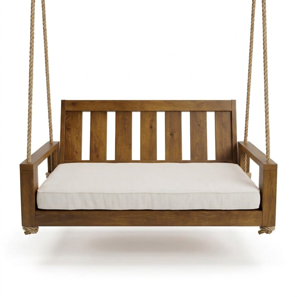 Amish Casual Twin Uptown Porch Swing Bed in Clearcoat Oak Stain