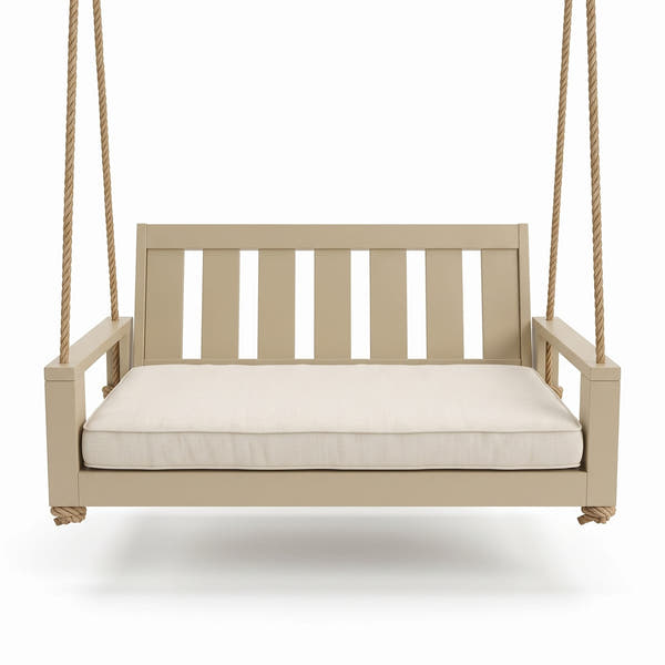 Amish Casual Twin Uptown Porch Swing Bed in Relaxed Khaki Paint