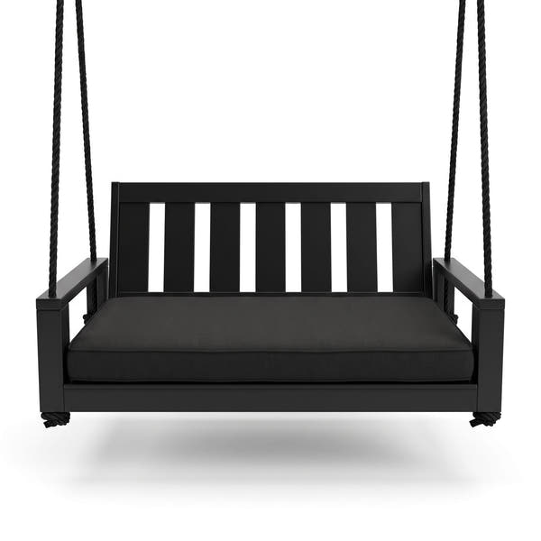 Amish Casual Twin Uptown Porch Swing Bed in Tricorn Black Paint