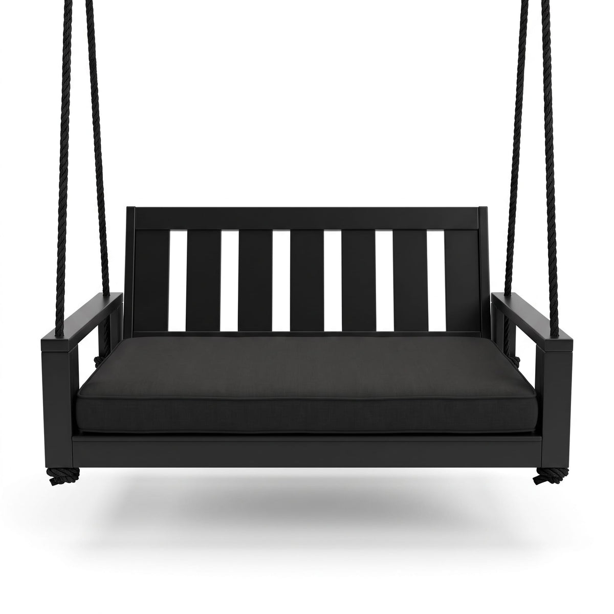 Amish Casual 6 Foot Uptown Porch Swing Bed in Tricorn Black Paint