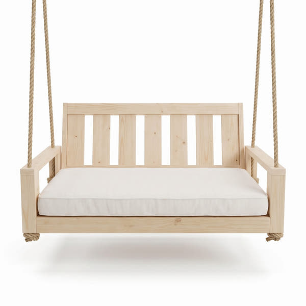 Amish Casual Twin Uptown Porch Swing Bed in Clearcoat Unfinished
