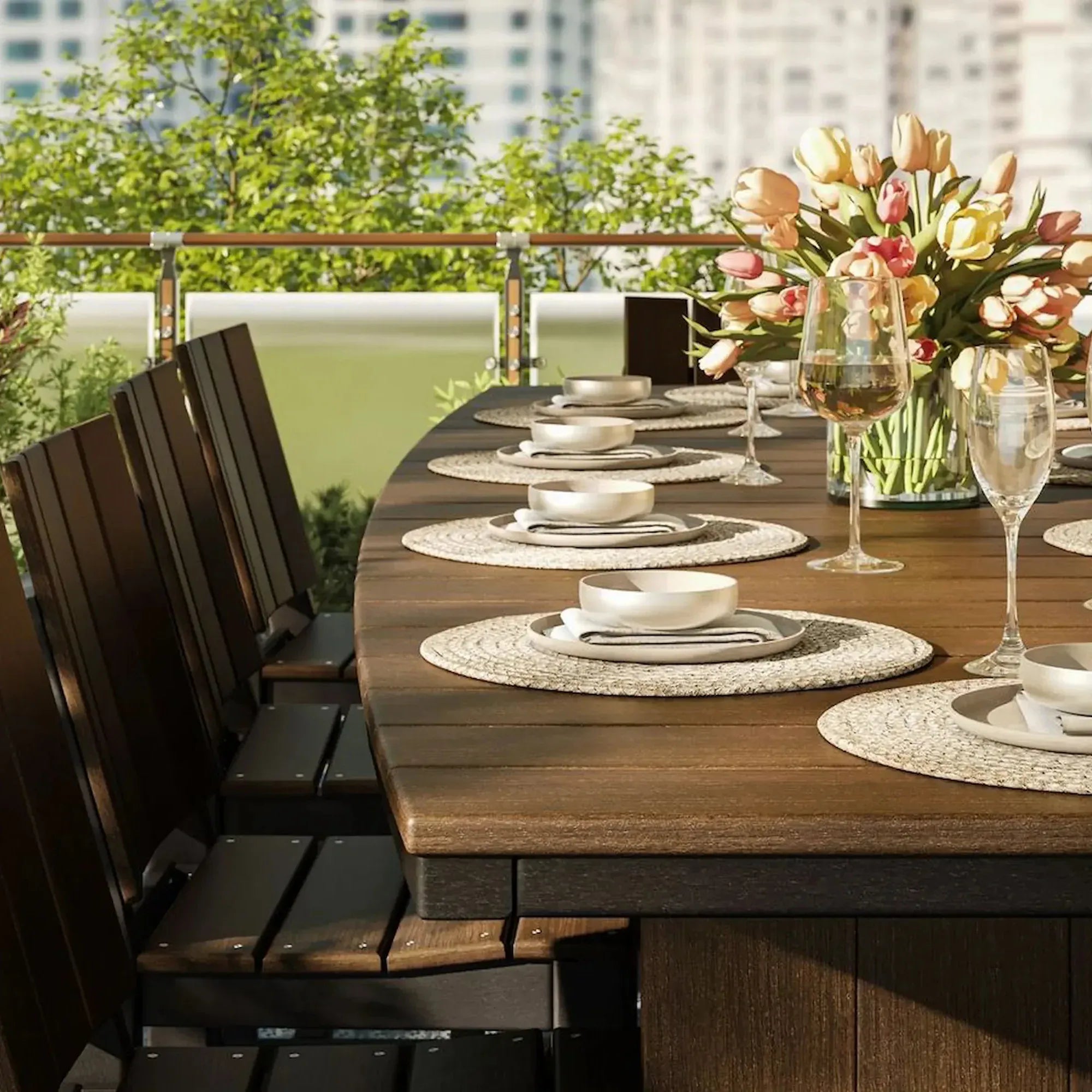 Urban Dining Table in Brazilian Walnut & Black