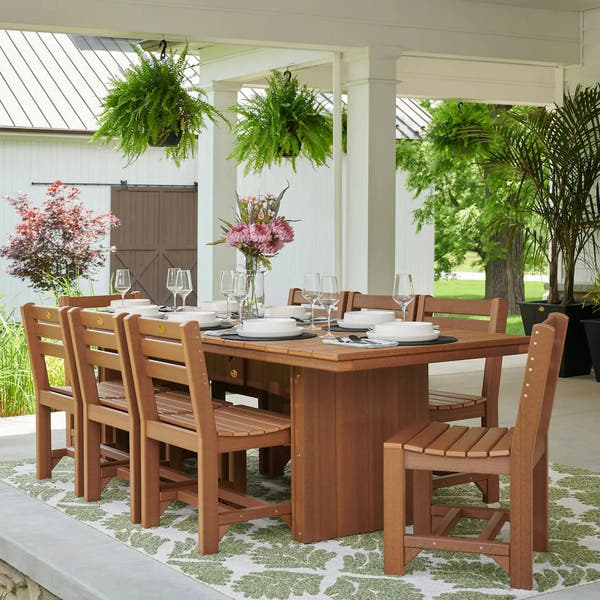 Luxcraft Urban 8-Person Rectangular Poly Dining Table & Chair Set