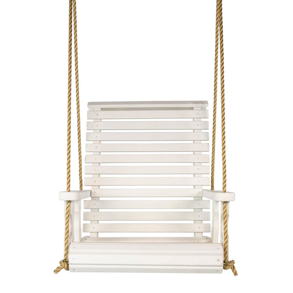 Amish Casual Heavy Duty Solid White Stain Roll Back Swing Chair