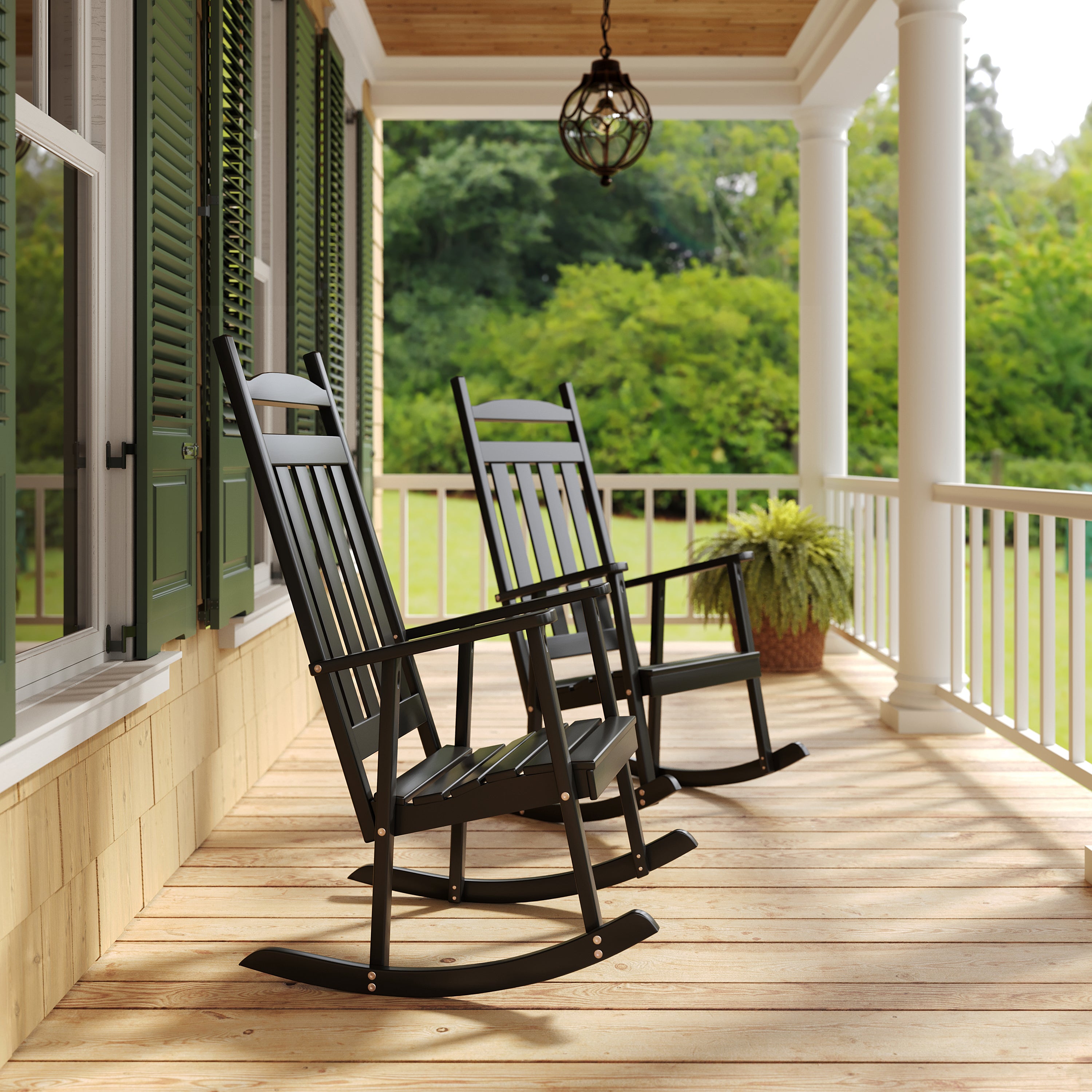 Fashion black porch rocking chairs