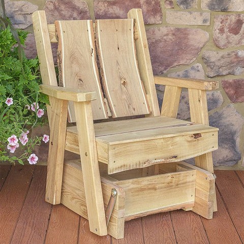A&L Furniture Co. Blue Mountain Live Edge Timberland Glider Chair