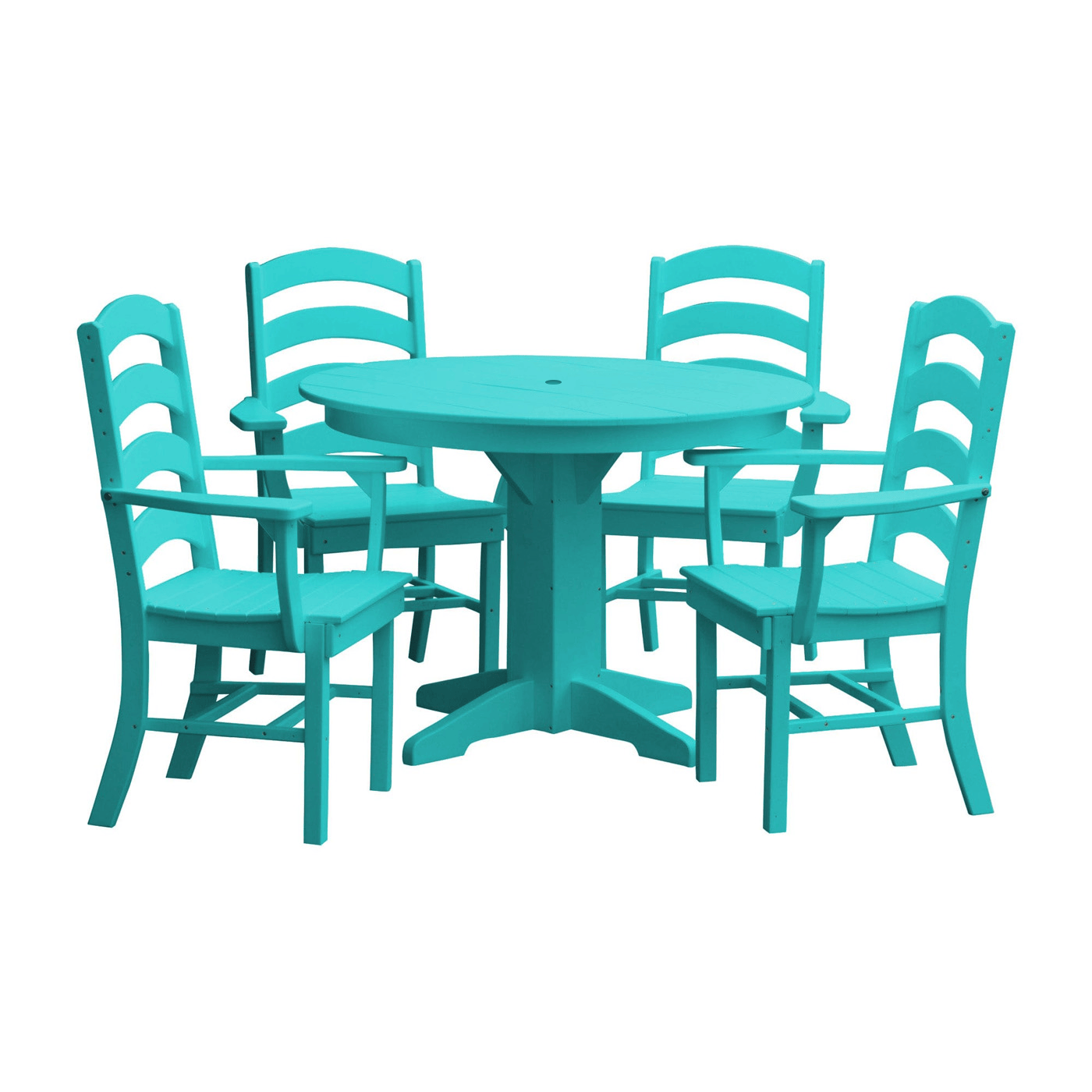 Keystone Amish Co. Josie 5-Piece Poly Outdoor Dining Set with Round Table