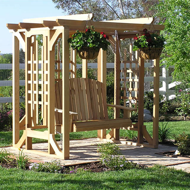 All Things Cedar Pergola 4ft. Red Cedar Swing Set