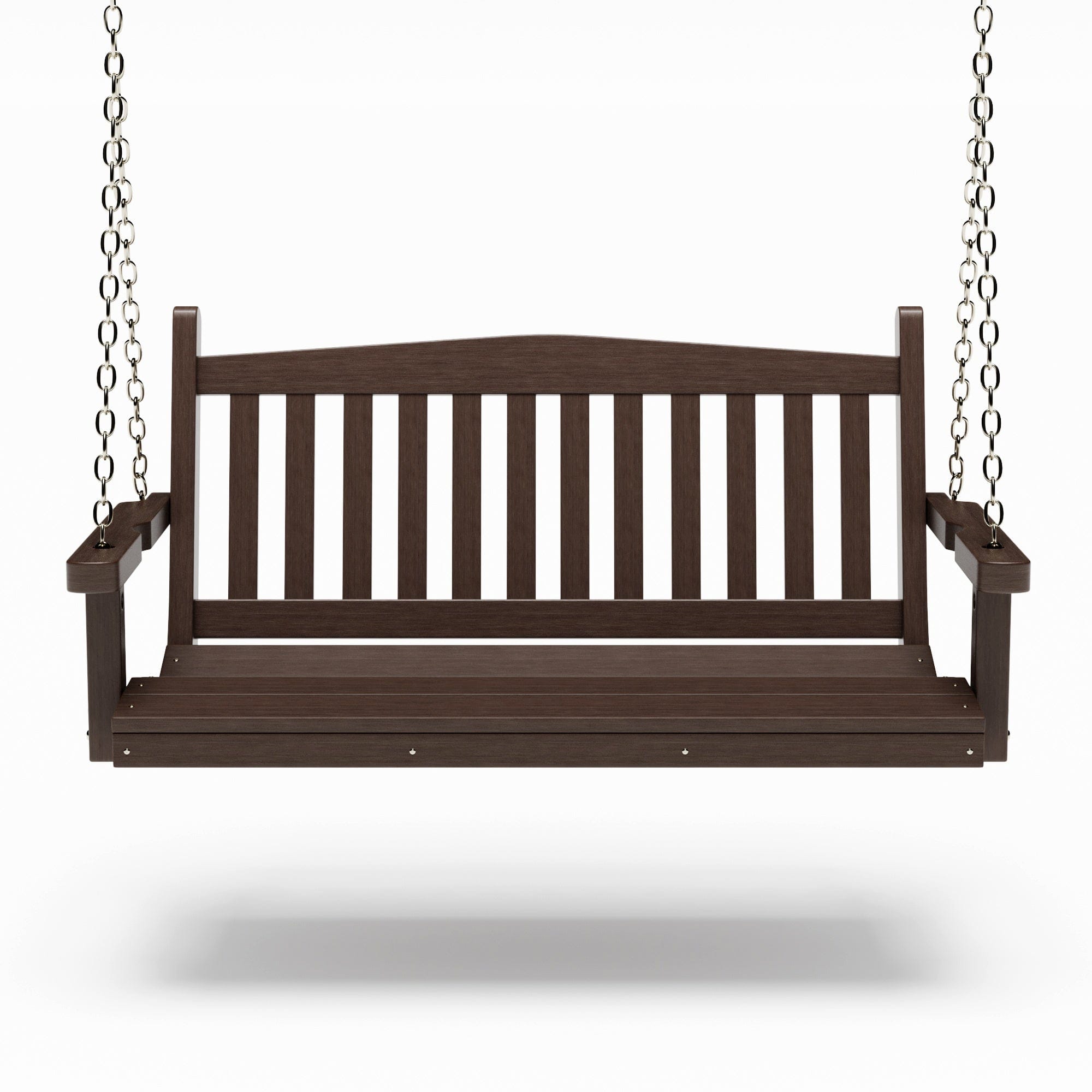 SimplyPoly 4 Foot Amish Made Mission Recycled Plastic Porch Swing, Black