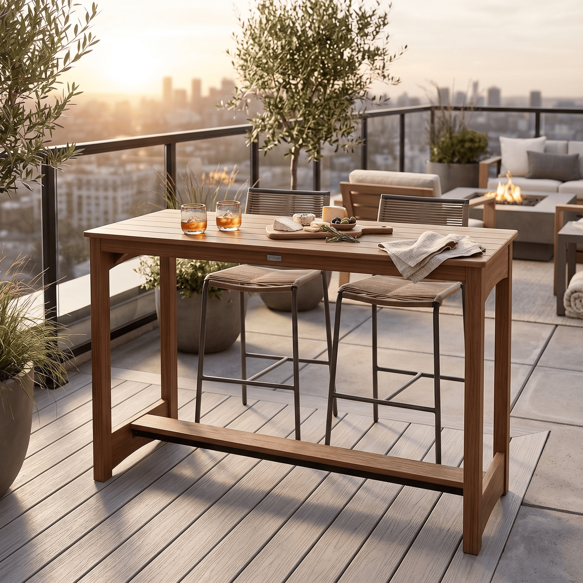Berlin Gardens Balcony Outdoor Poly Lumber Bar Height Table