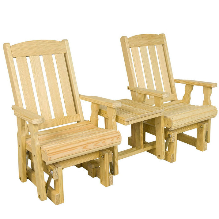 Amish Casual Heavy Duty Mission Glider Chair and Table Set