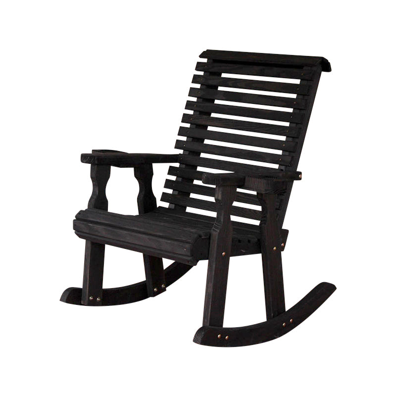 Amish Casual Heavy Duty Roll Back Wooden Outdoor Rocking Chair